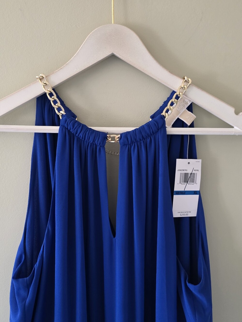 NWT MICHAEL Michael Kors XL Modern Luxury Royal Blue Party Cocktail Midi Dress - Picture 6 of 16